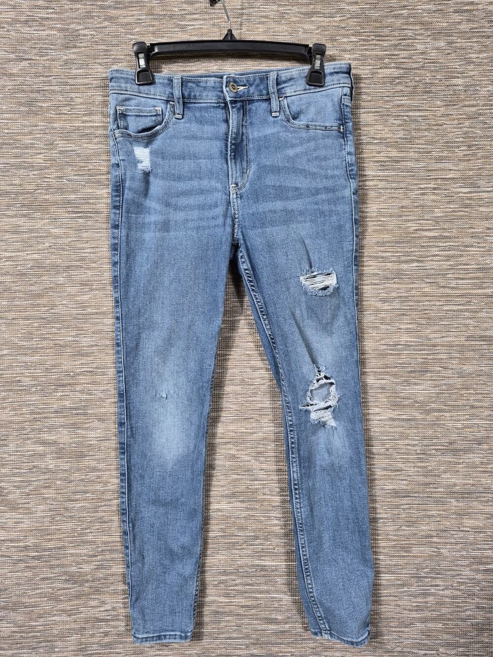 Hollister High-Rise Super Skinny Jeans Womens Size 7S (28x27) Blue Denim Stretch